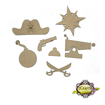 2CRAFTY  Chip Board -Pirate Set m00216