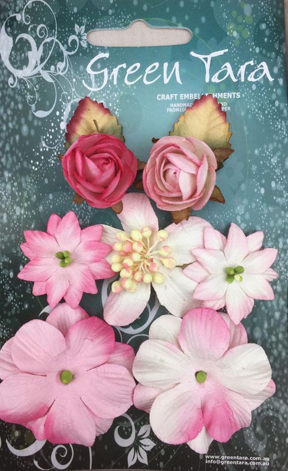 GREEN TARA Flowers - 7 Rustic FL Pink RF7P