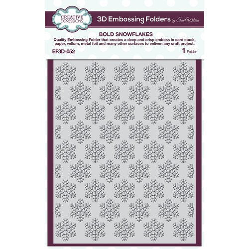 CREATIVE EXPRESSIONS 3D Embossing Folder by Sue Wilson - BOLD SNOWFLAKES  EF3D-052