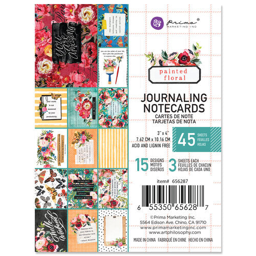 PRIMA - Painted Floral  3 x 4in Journaling Note Cards 656287