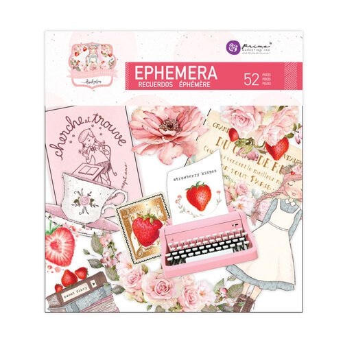PRIMA - EPHEMERA PACK - STRAWBERRY MILKSHAKE 52pc #998578