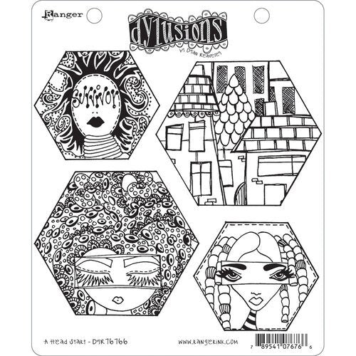 SALE Dyan Reaveley's Dylusions A Head Start - Stamp set