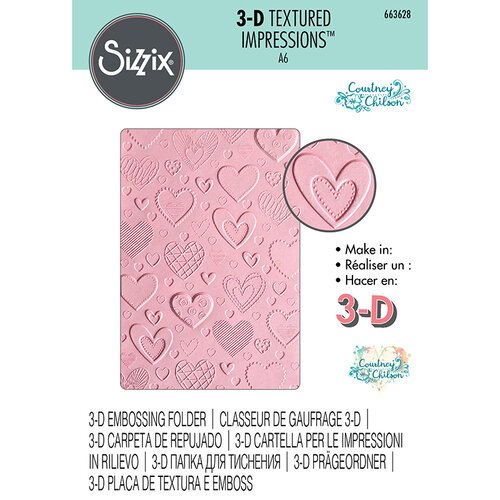 3D Textured Impressions SIZZIX  - HEARTS 663628