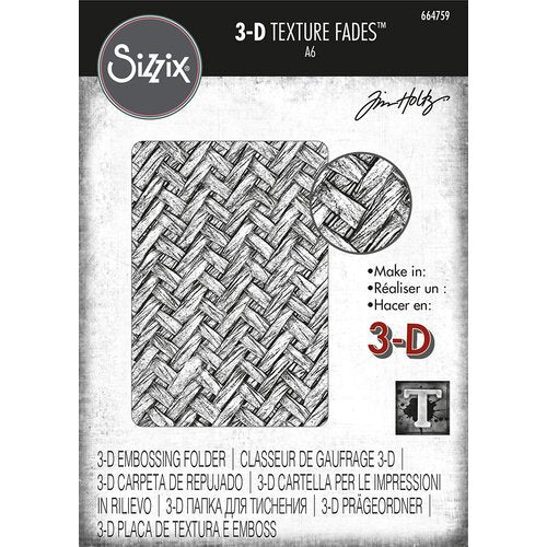 3D Embossing Folder Texture Fades SIZZIX TimHoltz   -Intertwine A6