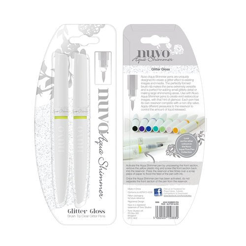 NUVO Aqua Shimmer Pens Glitter Gloss 2pk