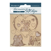 STAMPERIA DECORATIVE CHIPBOARD YOU AND ME SAVE THE DATE   -  SCB136