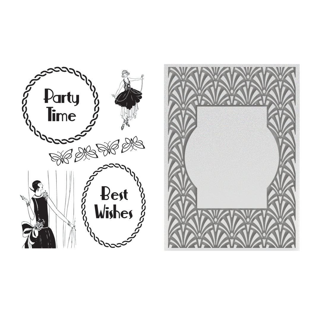 SALE Ultimate Crafts/ Couture Creations Stamp and Emboss Set - Classy Invitation