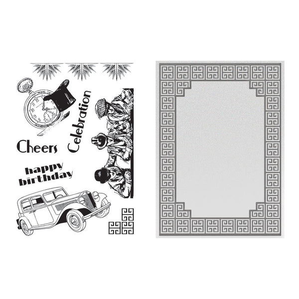 SALE Ultimate Crafts/ Couture Creations Stamp and Emboss Set - Cubic Celebration