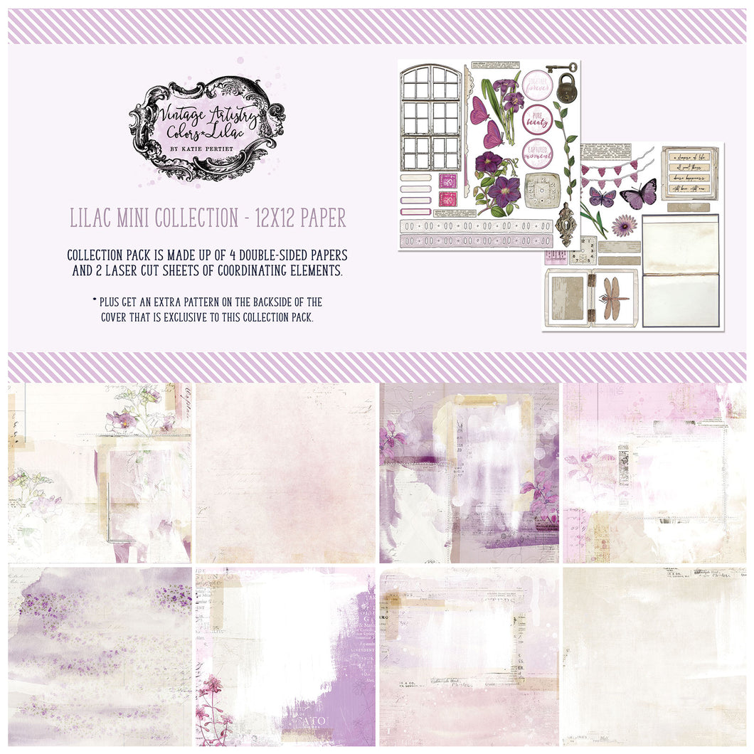 49 and MARKET Vintage Artistry - Lilac Mini Collection 12 x 12 paper pack