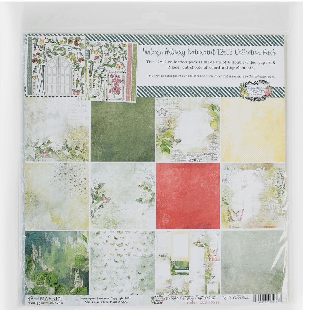 49 and MARKET 12x12 Paper Pack Vintage Artistry - Naturalist