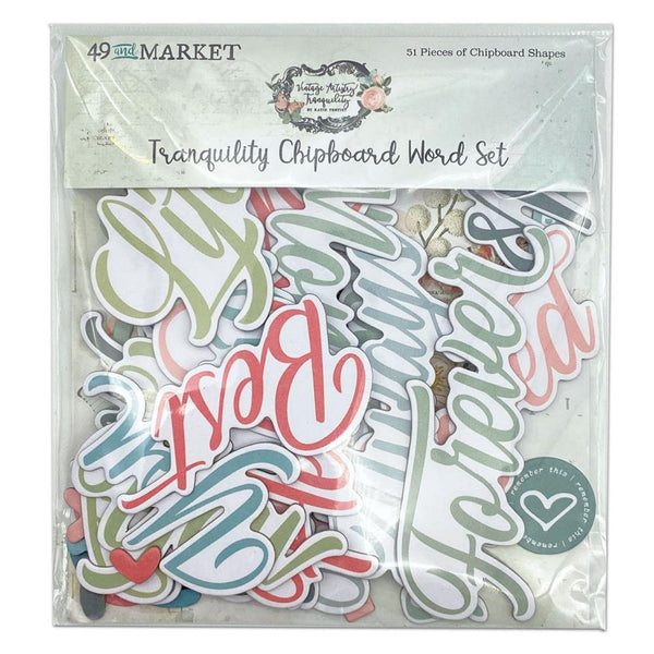 49 & Market  -TRANQUILTY Chip Board Word Set VAT-39760