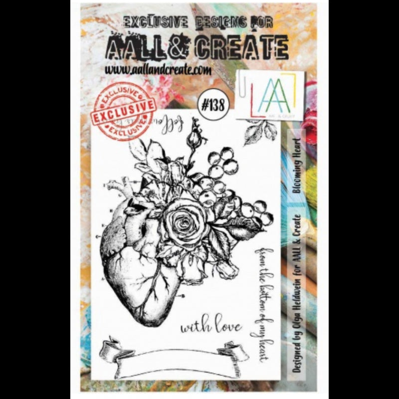 #138 AALL & CREATE STAMP BLOOMING HEART A6