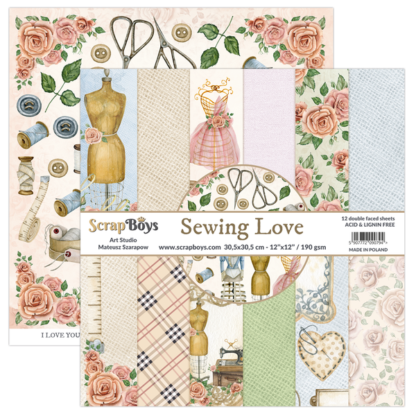 SCRAPBOYS -12x12 Sewing Love Paper Pack
