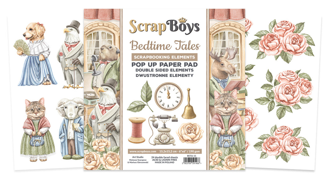 SCRAPBOYS -6x6 Bedtime Tales Paper Pack  Pop up Paper Pad