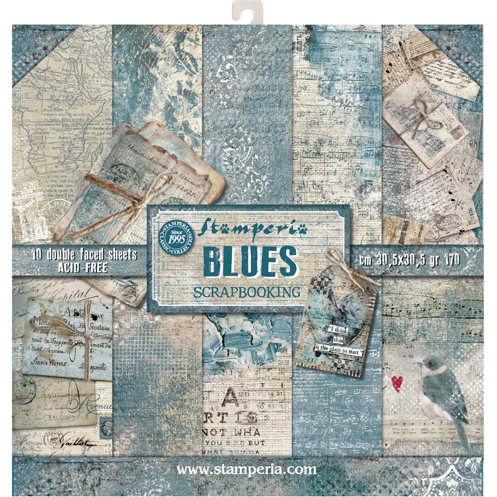 STAMPERIA - 12 x 12 Blues paper pack