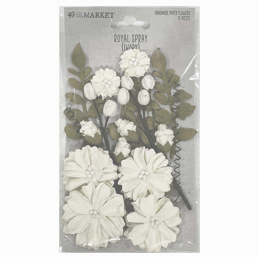 49 & Market Royal Spray Flowers - Ivory 15pc