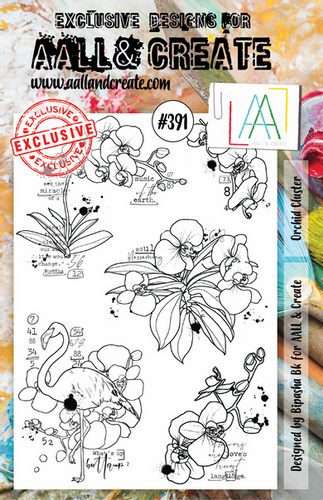 #391 AALL & CREATE STAMP  ORCHID CLUSTER A5