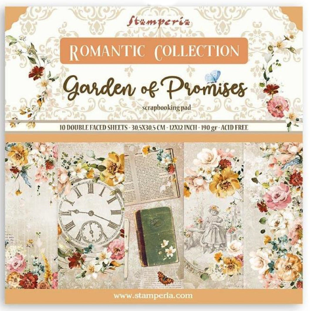 12 x 12 Paperpack STAMPERIA - Romantic Collection Garden of Promise 190gsm