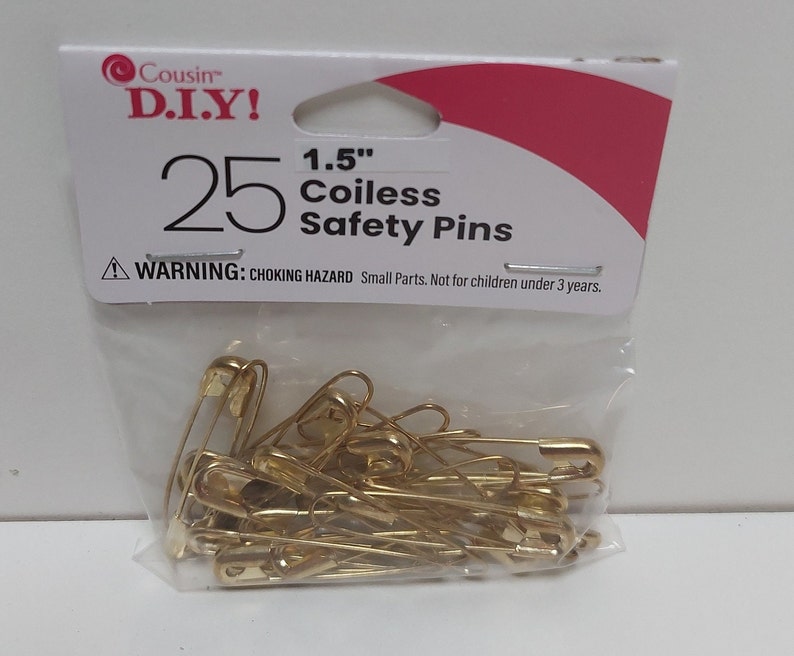 COILESS SAFETY PINS 1.5in D.I.Y 25pc