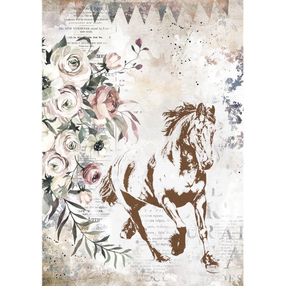 STAMPERIA  A4 Rice Paper - Horses  DFSA4579