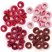 WE R  memory keepers - Eyelets  Red 60pc