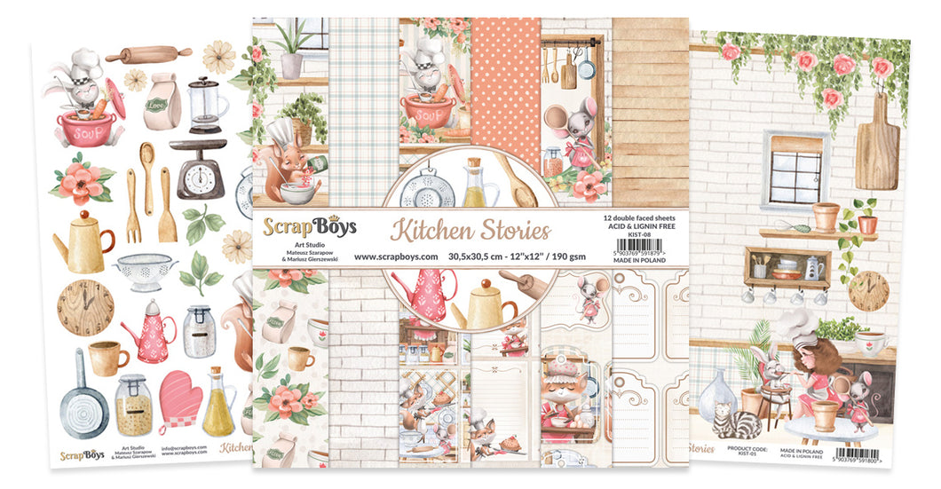 SCRAPBOYS -12 x 12 KITCHEN STORIES  Paper Pack