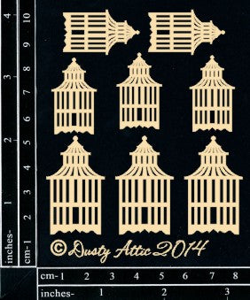 Mini bird cages - DUSTY ATTIC Chip Board DA1189