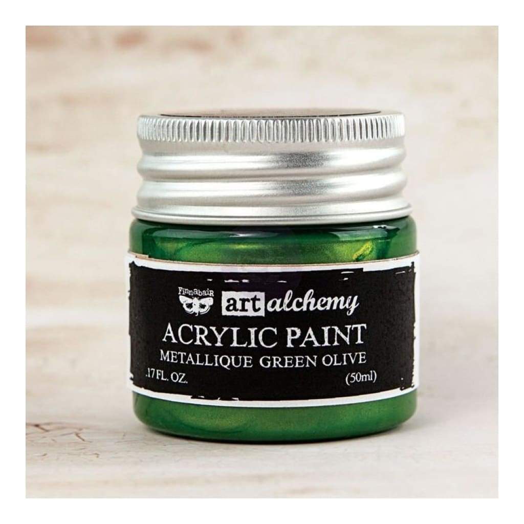 FINNABAIR Art Alchemy Metallique Acrylic Paint - Green Olive