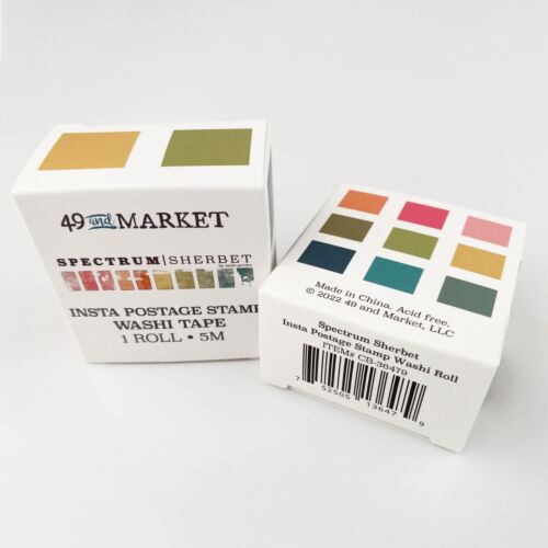 SPECTRUM SHERBET 49 & Market Insta Postage Stamp Washi Tape Roll  5m