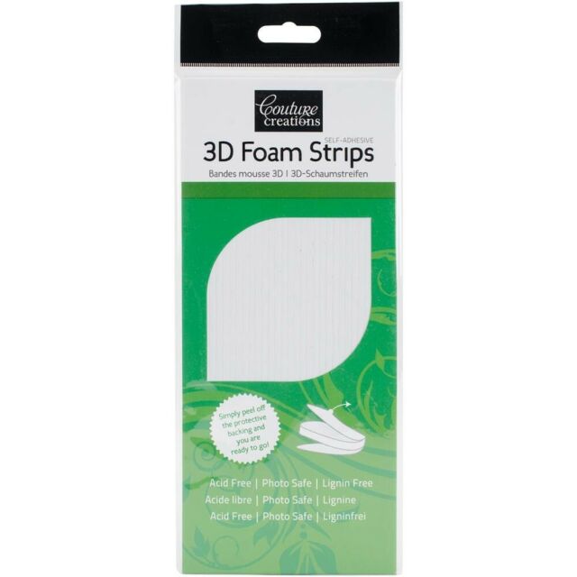 COUTURE CREATIONS Self Adhesive Foam Strips - White