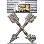SALVAGED Stamped Metal Crossed Arrows 4pc