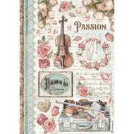 STAMPERIA  A4 Rice Paper - Passion Music  DFSA4621