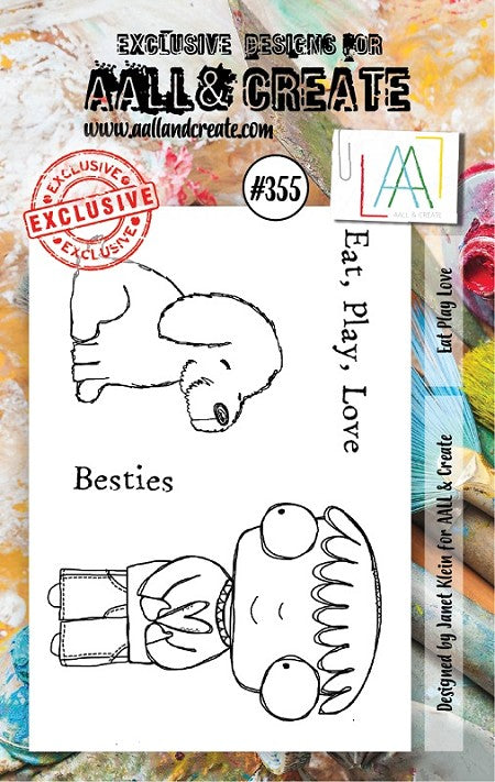 #355 AALL & CREATE STAMP  Eat Play Love A7