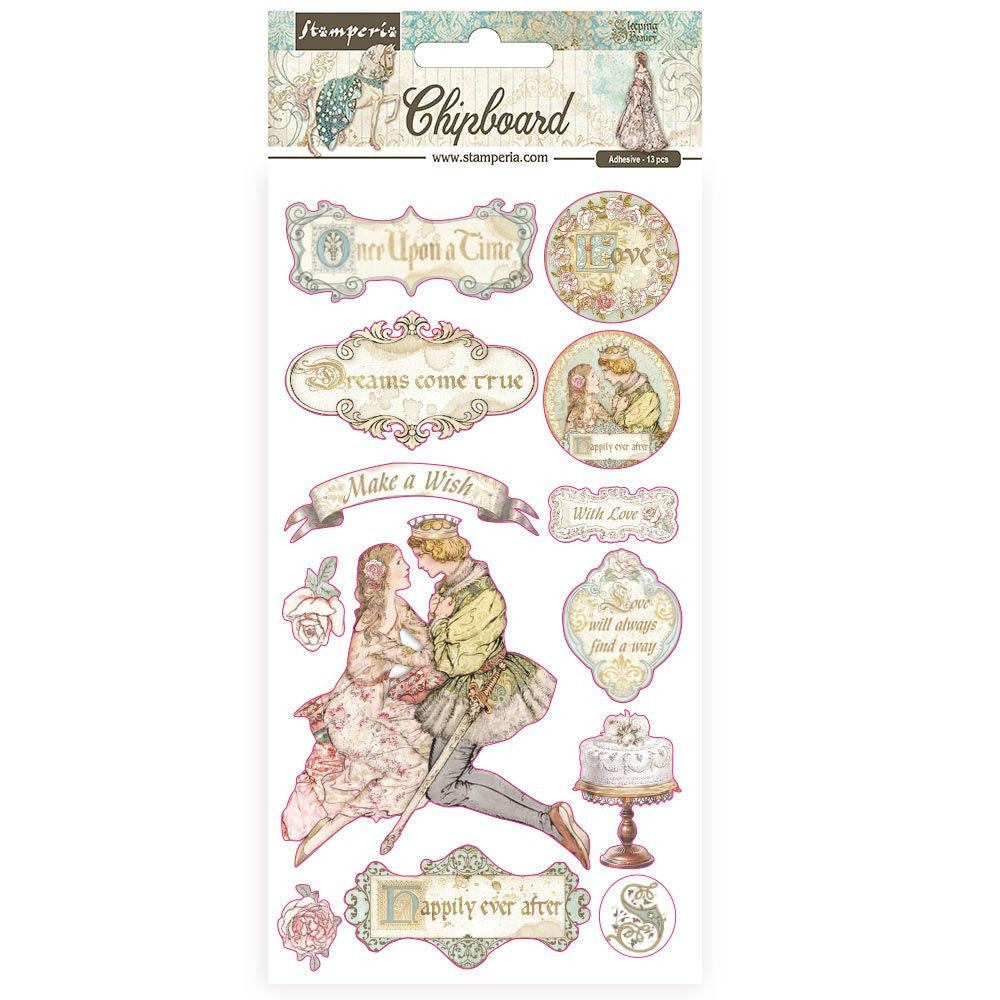 STAMPERIA Adhesive Chipboard Sleeping Beauty  DFLCB30