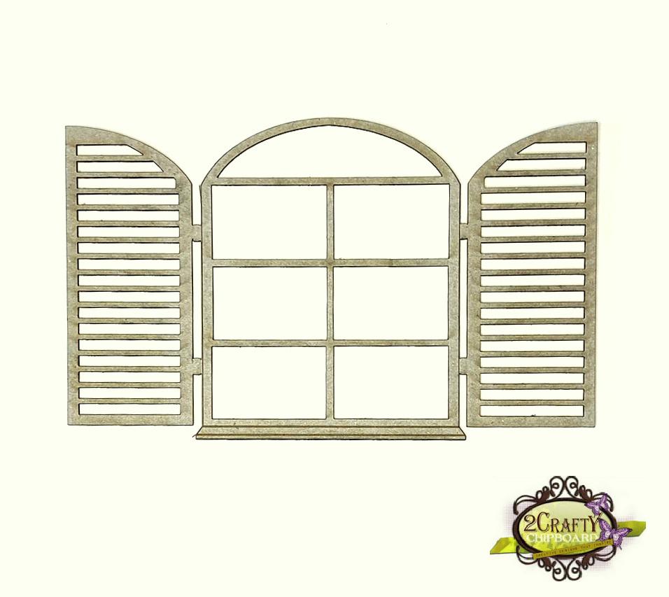 2CRAFTY  Chip Board - Window Shutter Set 2